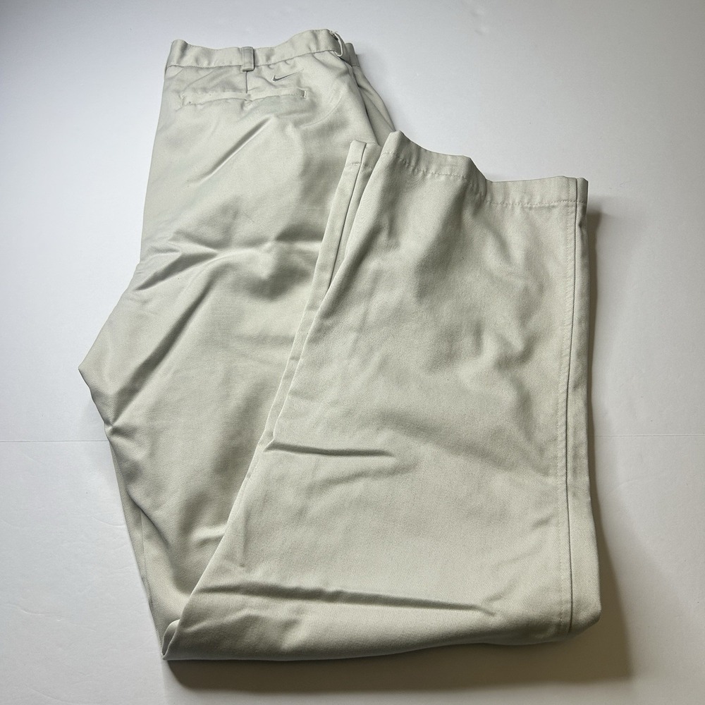 Nike Men's Golf Pants Light Khaki Beige Tan 34 Size 34x32 100% Cotton